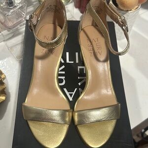Naturalizer Metallic Gold Heeled Sandals